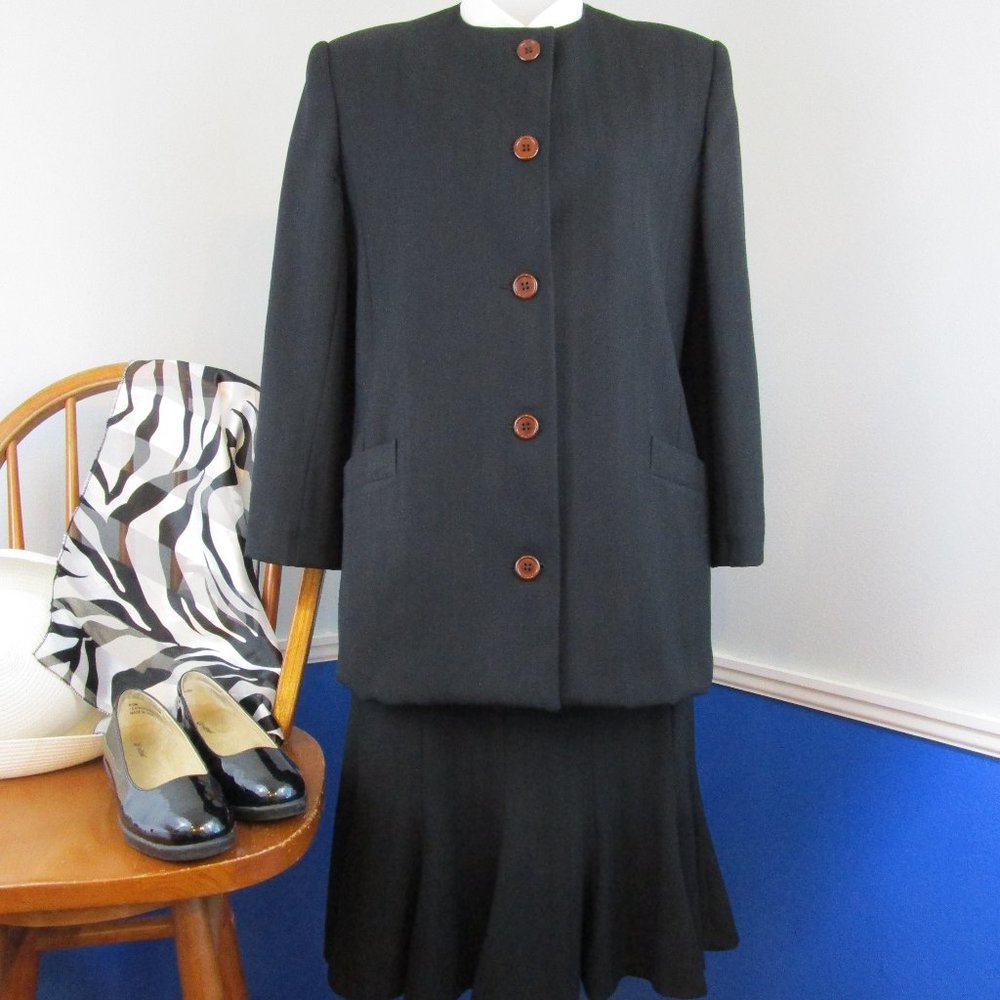 ✨Host Pick✨ Vintage 80's CPI Wool Black Business Suit